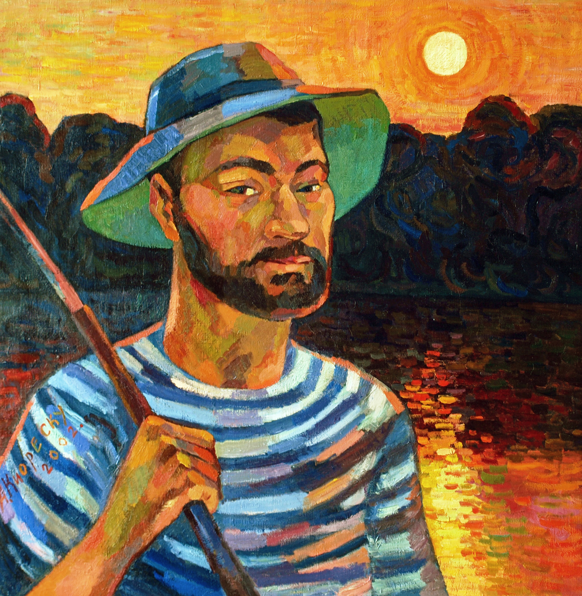 Портрет рыбака живопись